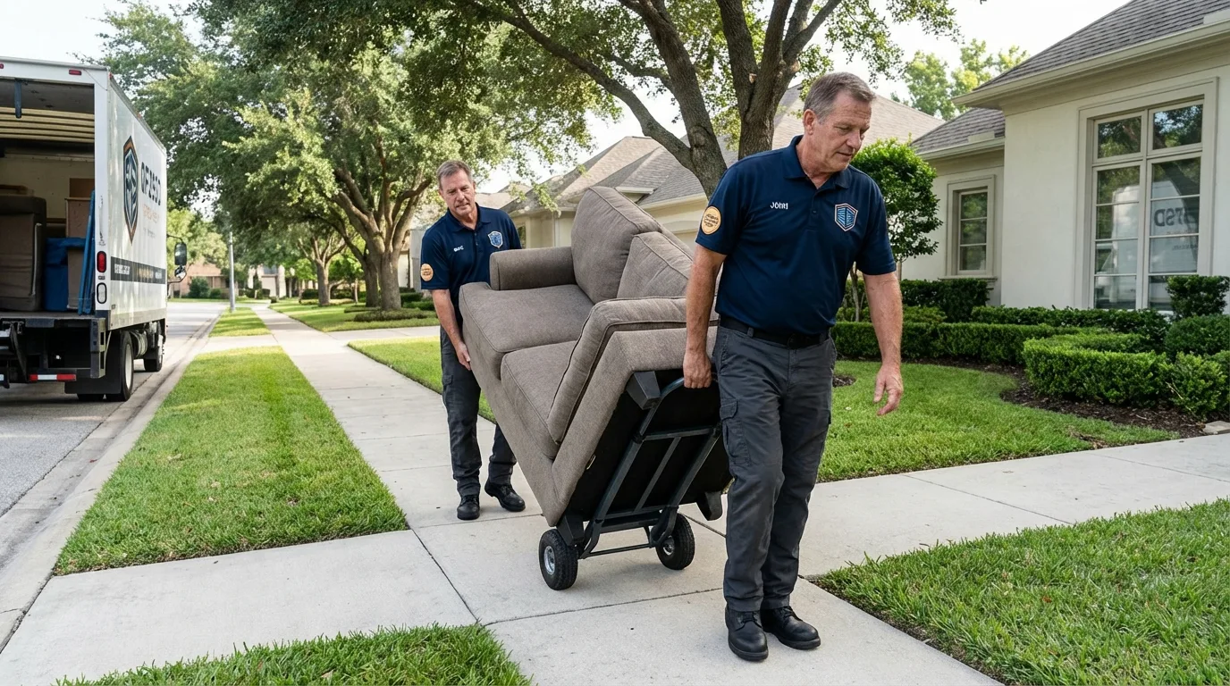 Local residential moving crew loading furniture in Kirtland, NM