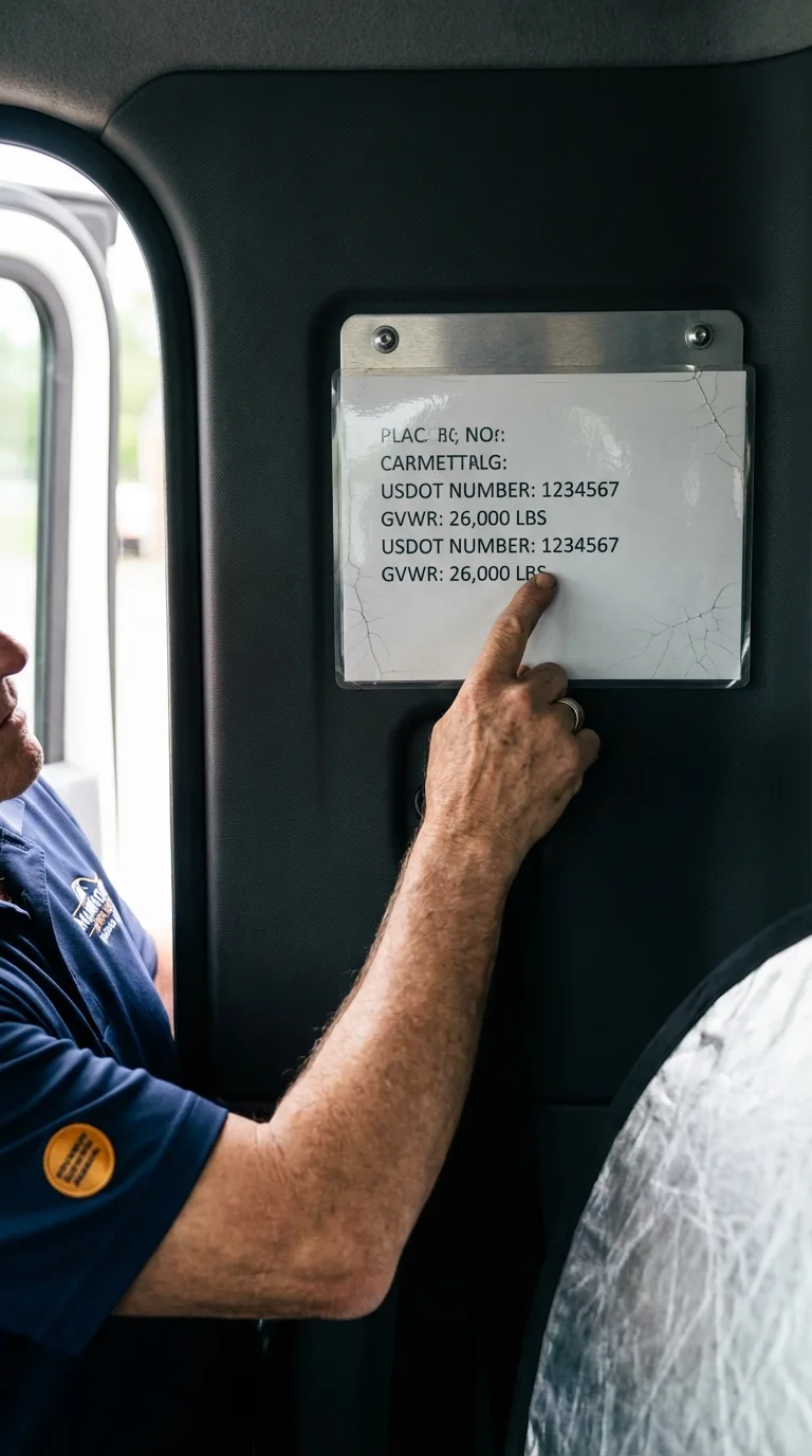 USDOT licensing placard verification in Kirtland